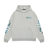 Amiri hoodie with overlapping letter dragon print
