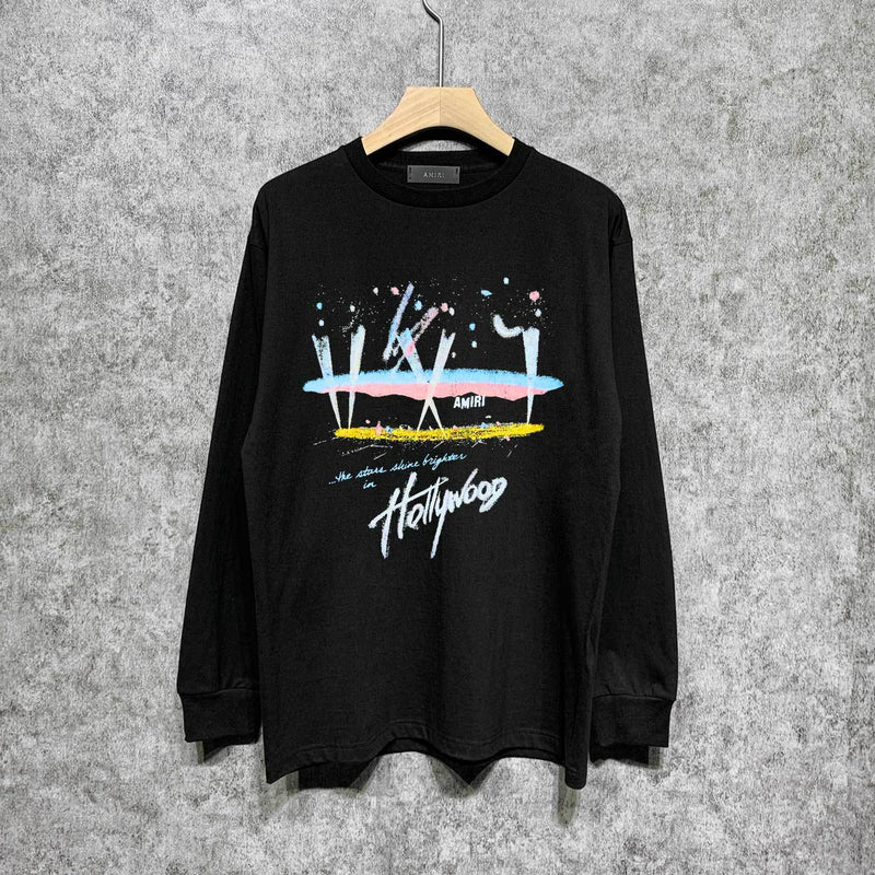 Amiri long sleeve shirts hollywood rainbow printing