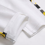 Mens Fashion Jeans Yellow camouflage stripes 8828#