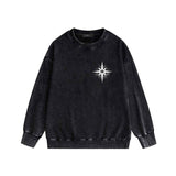 Amiri washed sweatshirt star shield printing washed and distressed