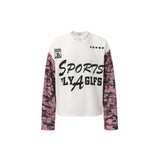 Men long sleeved shirt jw retro street trendy men's patchwork camouflage design men's waffle grids