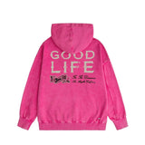 Amiri washed hoodie with distressed text and distressed printing
