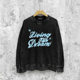 Amiri washed sweatshirt cloud letter printing washed and distressed