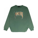 Amiri long sleeve shirts splash paint skeleton printing