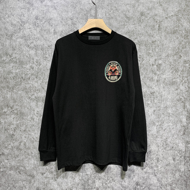 Amiri long sleeve shirts oil painting flying eagle printing