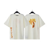 Palm Angels T Shirts Flame Palm Alphabet Short Sleeve T-Shirt