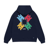 Amiri hoodie color block simple logo set print