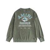 Amiri washed sweatshirt earth letterprinting washed and distressed
