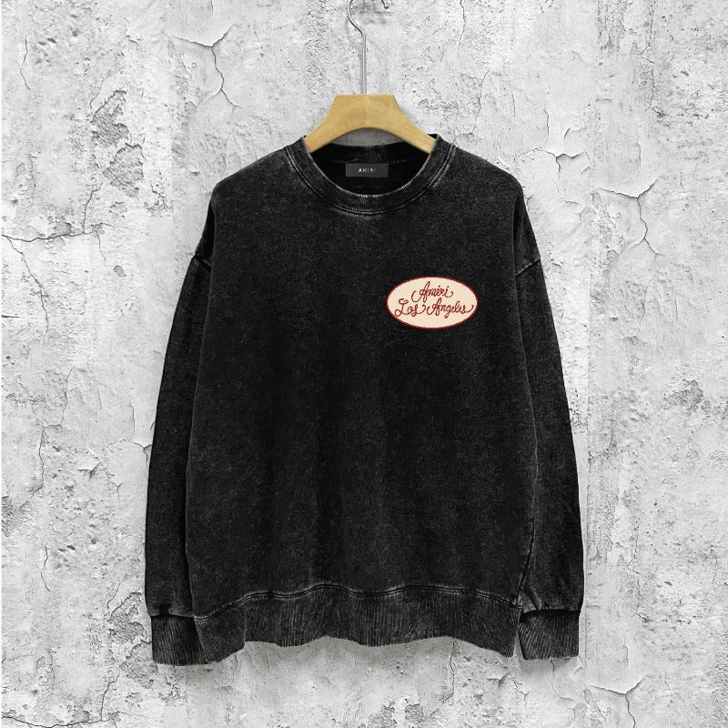 Amiri washed sweatshirt multi-chapter printing washed and distressed