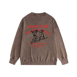 Amiri washed sweatshirt bull printing washed and distressed