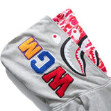 Bathing Ape Hoodie Shark Double Hat Embroidered Zip Sweater Casual Loose Hooded Jacket