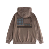 Amiri washed hoodie tv channel washed and distressed printing