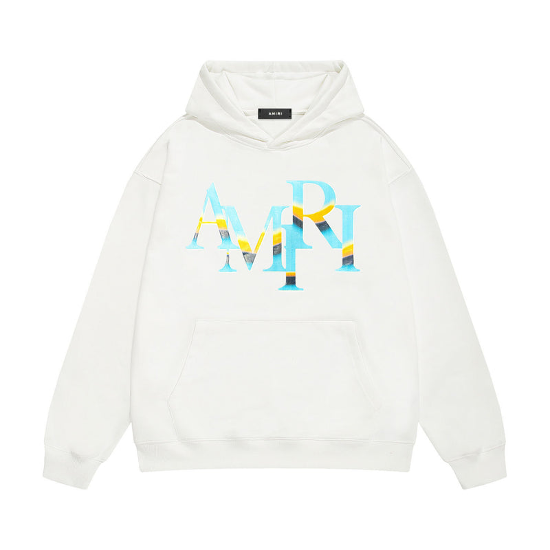 Amiri hoodie gradient overlapping letterprinting