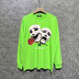 Amiri long sleeve shirts double-sided rose printing