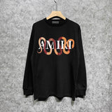 Amiri long sleeve shirts gold snake print
