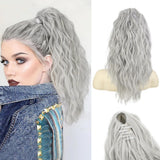 Women's Wigs High Temperature Silk Water Ripple Long Curly Hair Ponytail