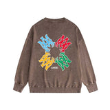 Amiri washed sweatshirt color block simple label set printing washed and distressed