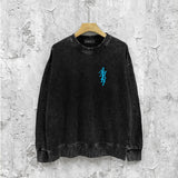 Amiri washed sweatshirt vertical small overlapping letter print washed old