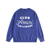 Amiri washed sweatshirt hollywood club printing washed and distressed