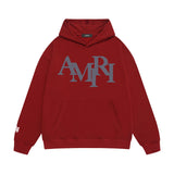 Amiri hoodie all gray overlapping letterprinting