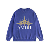 Amiri washed sweatshirt bone crack star printing washed and distressed