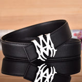 Amiri Belt Black linen leather texture