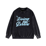 Amiri washed sweatshirt cloud letter printing washed and distressed