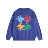 Amiri washed sweatshirt color block simple label set printing washed and distressed