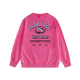 Amiri washed sweatshirt earth letterprinting washed and distressed
