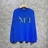 Amiri long sleeve shirts cashew flower overlapping letterprinting