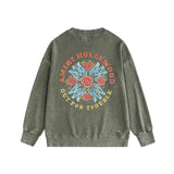Amiri washed sweatshirt flower clusters printing washed and distressed