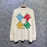 Amiri long sleeve shirts color block simple label set printing