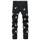 Mens Fashion Jeans Birdprint embroidery 5707#