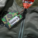 Bathing Ape jacket autumn and winter ape print camouflage sleeve jacket flight suit jacket