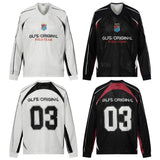 Men's long sleeve shirt - gt retro west coast sports jersey style - hip hop patchwork design