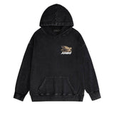 Amiri washed hoodie mottled pegasus distressed printing