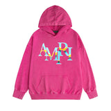 Amiri washed hoodie gradient overlapping letter washed distressedprinting