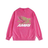 Amiri washed sweatshirt mottled pegasus printing washed and distressed