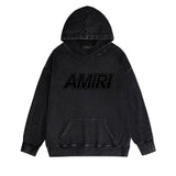 Amiri washed hoodie colorful dusk printing washed and distressed