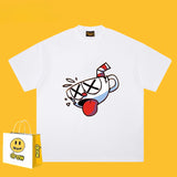Drew T Shirts Cotton Short Sleeve Anime Smiley Face
