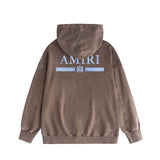 Amiri washed hoodie crayon horizontal stripes washed distressed printing