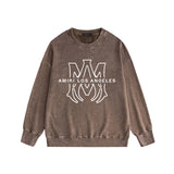 Amiri washed sweatshirt line simple logo printing washed and distressed