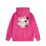 Amiri washed hoodie pink beach washed distressed printing