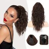 Women's Wigs High Temperature Silk Water Ripple Long Curly Hair Ponytail