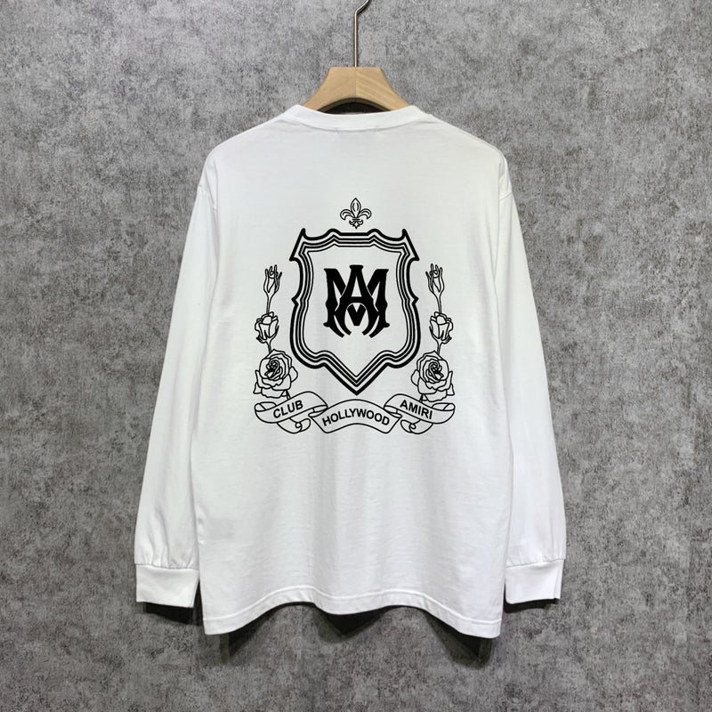 Amiri long sleeve shirts flower shield printing