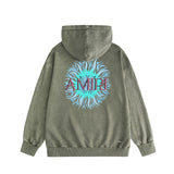 Amiri washed hoodie colorful sun washed distressed printing