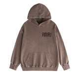 Amiri washed hoodie mottled spider distressed printing
