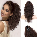 Women's Wigs High Temperature Silk Water Ripple Long Curly Hair Ponytail