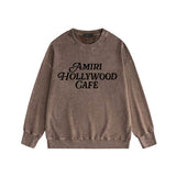 Amiri washed sweatshirt hollywood font printing washed and distressed