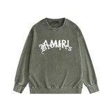 Amiri washed sweatshirt text cross print washed old